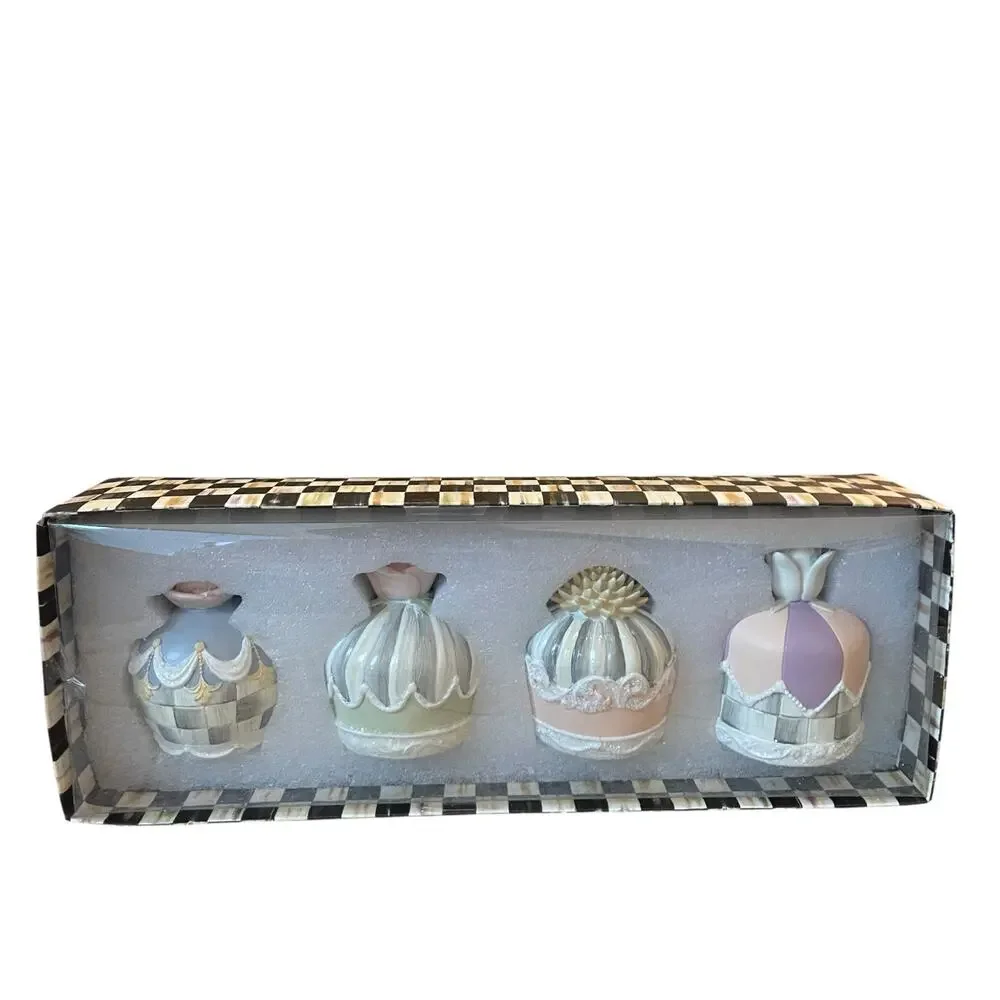 Brand New Mackenzie Childs Cameo Petit Fours, Set of 4 RETIRED